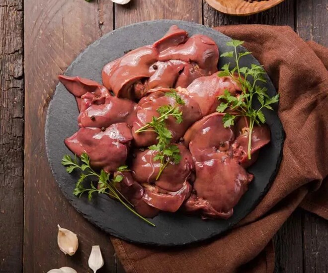 Gan gà dù nhỏ nhưng lại có nhiều dinh dưỡng, chúng được ví là vua vitamin A. Ảnh minh họa. 