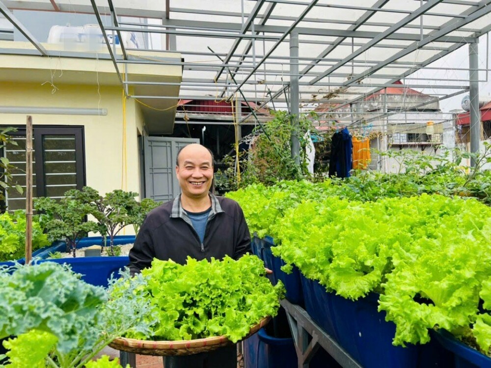 Bác sĩ Đông y Hà Nội chi gần 100 triệu trồng rau nuôi cá trên sân thượng: Rau xanh tốt, hoa nở rực rỡ 4 mùa - 4