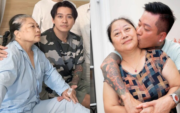 Tuấn Hưng chăm sóc mẹ suốt thời gian qua.