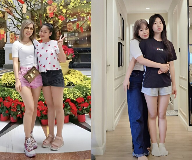 Vợ Mạnh Trường khoe con gái cao vượt mặt mẹ.