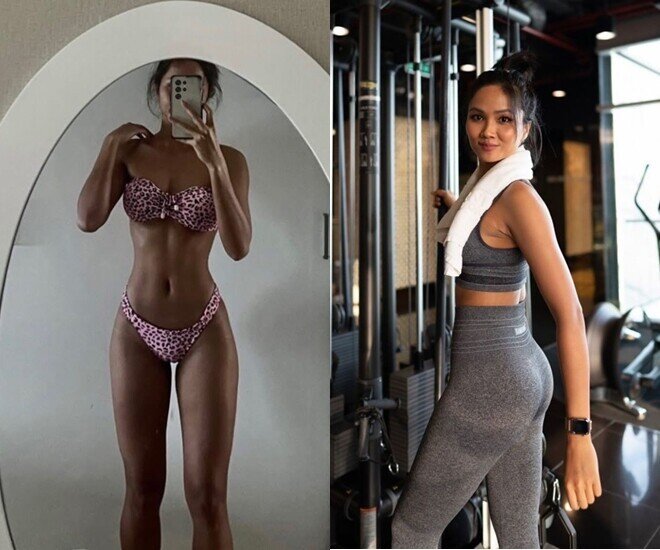 Nhờ chồng hỗ trợ, HHen Niê nhanh chóng lấy lại vóc dáng sau sinh.