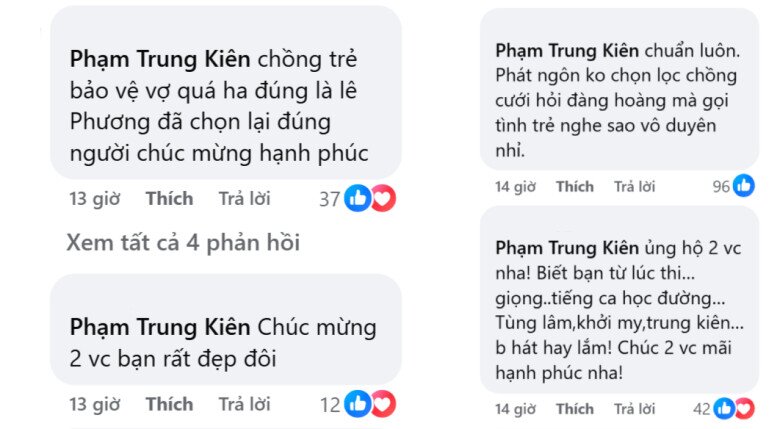 Cộng đồng mạng khen ngợi ông xã Lê Phương khi lên tiếng bảo vệ vợ.