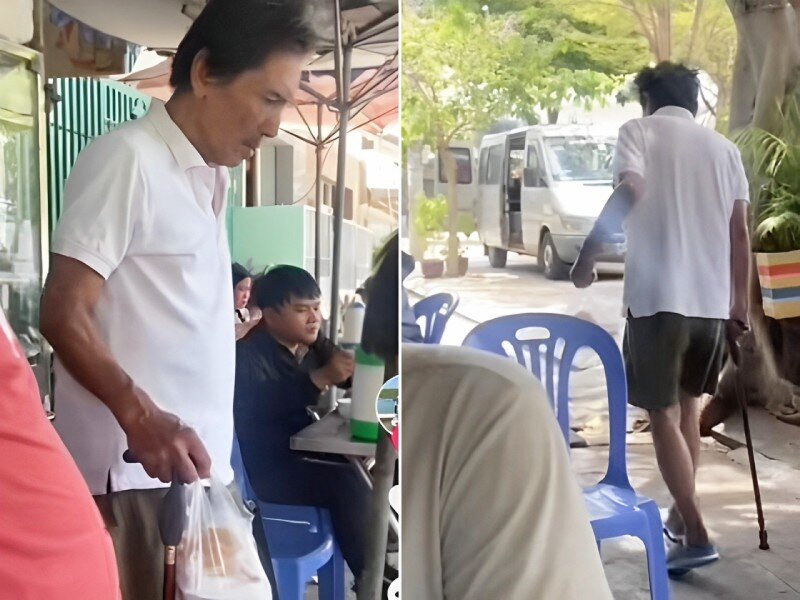 Hình ảnh gầy gò lúc tuổi già của Thương Tín từng khiến nhiều người xót xa.