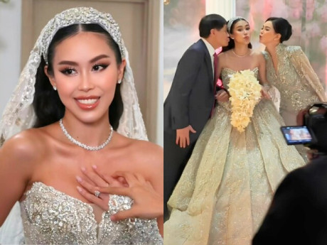 Tiệc cưới con gái tỷ phú Johnathan Hạnh Nguyễn: Mẹ chồng ngoại quốc xuất hiện, "vua hàng hiệu" hôn con gái ngọt ngào