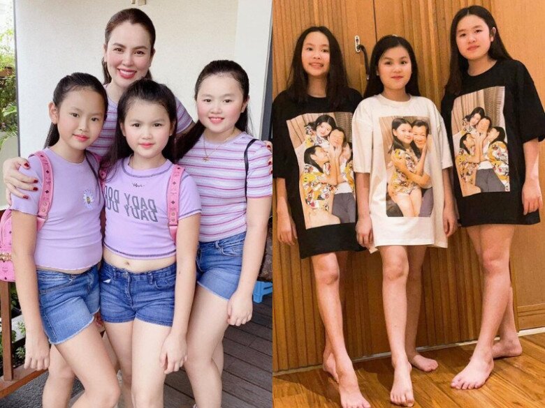 3 con gái lớn của Phương Lê háo hức khi biết mẹ sinh thêm em.