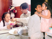 Giải trí - Đạt G tổ chức sinh nhật cho 2 con riêng của vợ, ái nữ được chăm từng thìa cơm tình cảm hôn má bố dượng