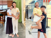 Giải trí - Con trai Ốc Thanh Vân ngại ngùng không muốn để mẹ hôn, 14 tuổi trổ mã cao lớn "dư sức" bế phụ huynh