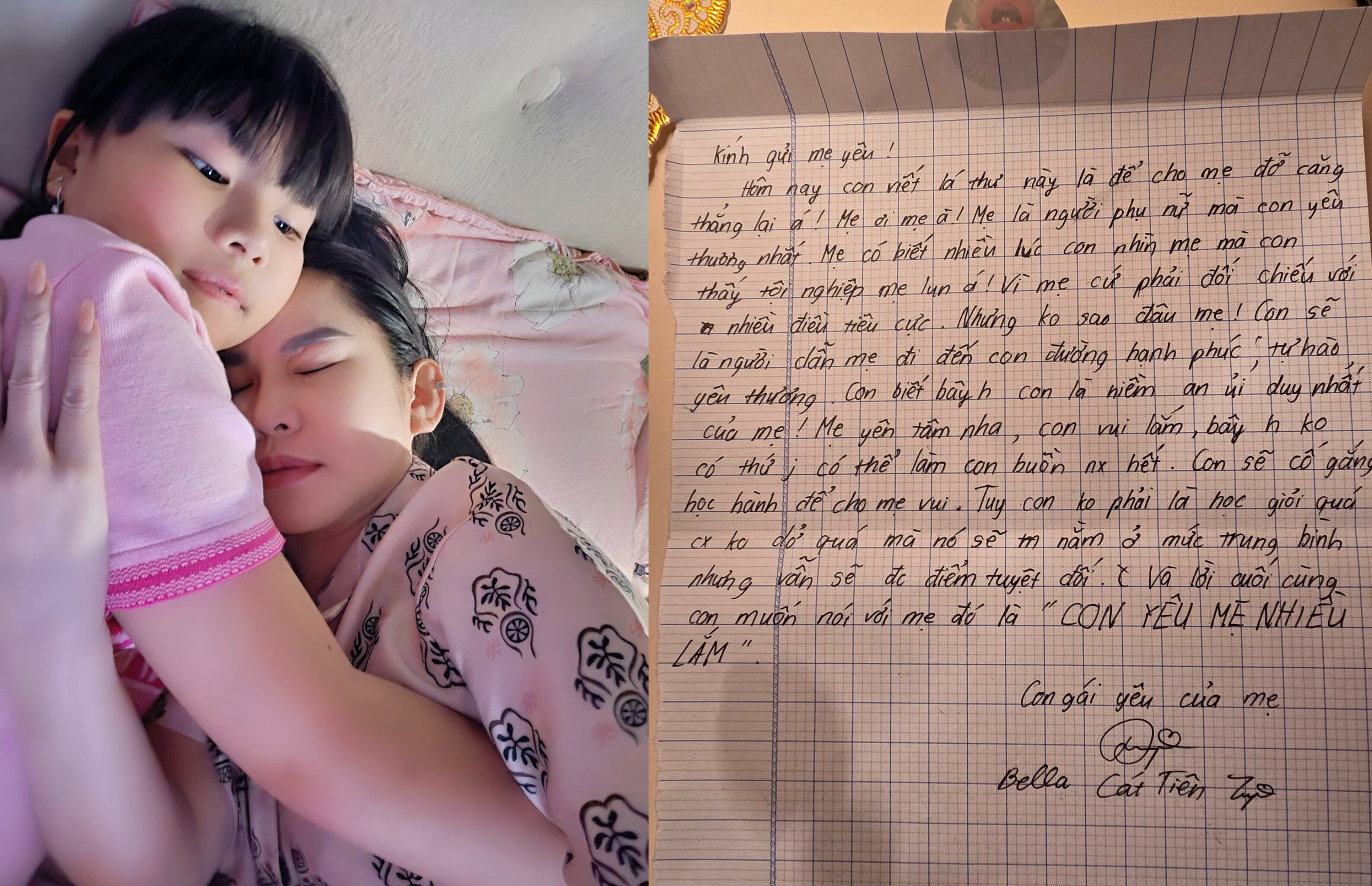 Nội dung lá thư mà con gái Bình Tinh gửi cho mẹ.