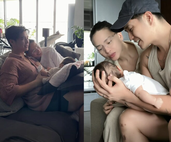 Tổ ấm của cặp đôi thêm nhiều tiếng cười từ khi có con đầu lòng.