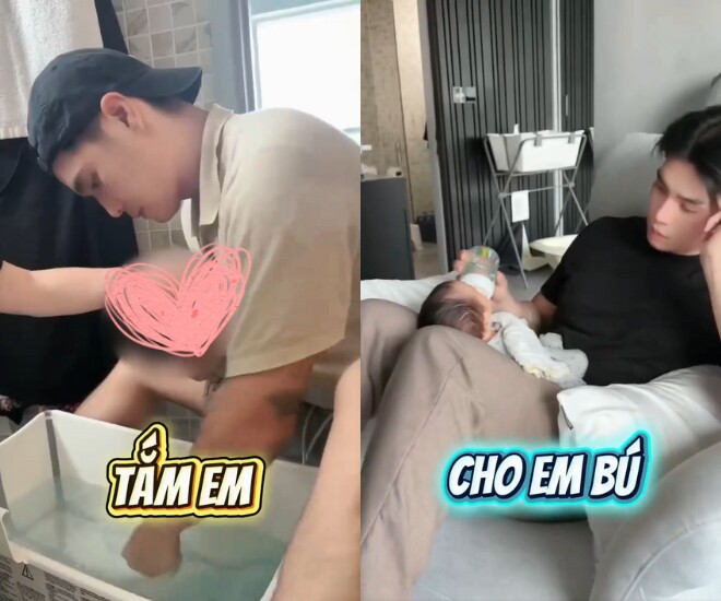 Ngô Thanh Vân mất ngủ vì tắc tia sữa, khoe Huy Trần là amp;#34;bố của nămamp;#34; một tay thay vợ chăm con mượt mà - 4