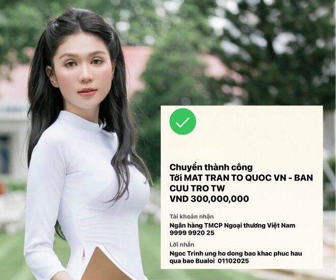 Ngọc trinh chuyển 300 triệu vào tài khoản của ubtw mặt trận tổ quốc khẳng định không còn đếm tuổi bằng ồn ào - 1