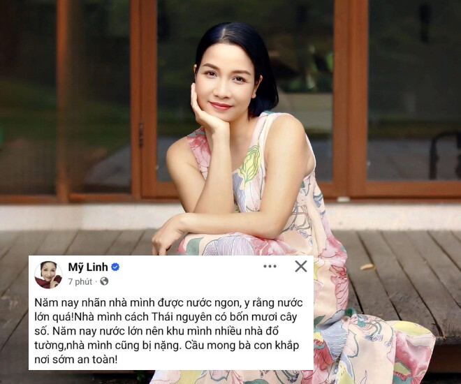 Khu nhà của diva Mỹ Linh bị ảnh hưởng nặng vì nằm gần Thái Nguyên.