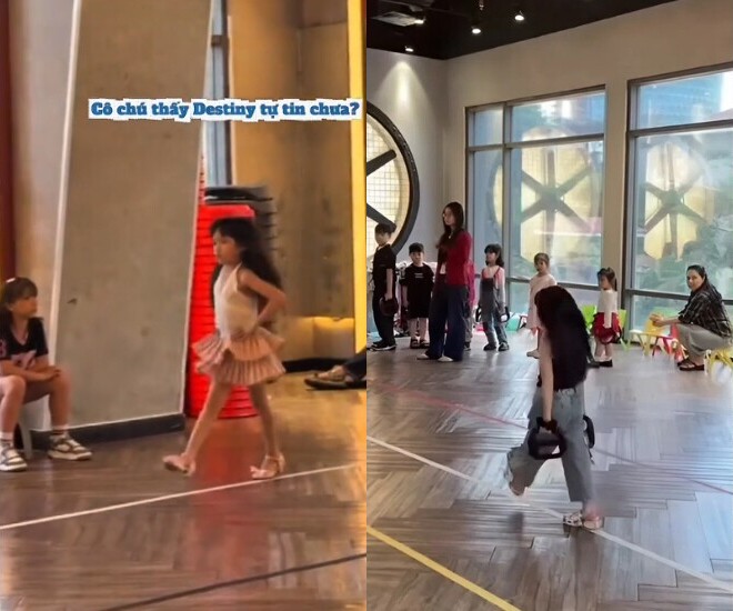 Bé Destiny được đầu tư học catwalk.