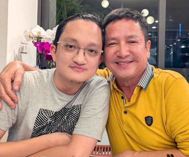 Con trai Chí Trung - Minh Trung chúc mừng sinh nhật bố.