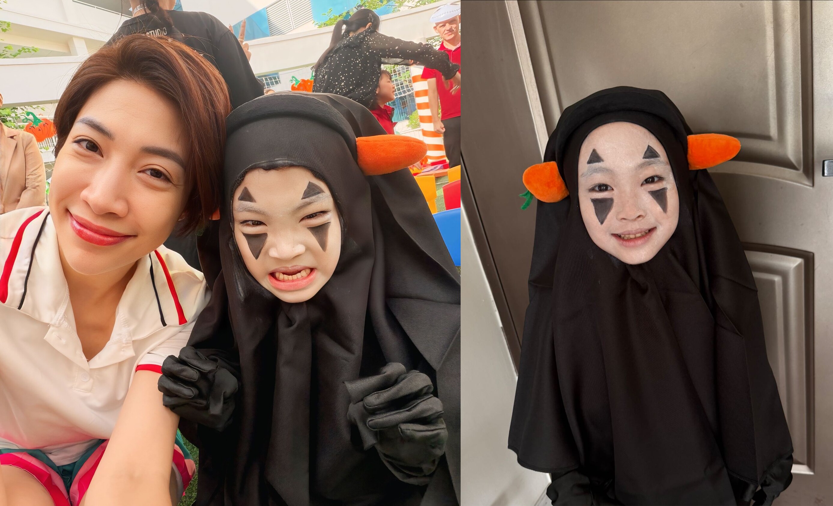 Bé Ốc - con gái ca sĩ Pha Lê hóa trang thành nhân vật Vô Diện trong Vùng đất linh hồn. Nữ ca sĩ chia sẻ về khoảnh khắc ngộ nghĩnh của ái nữ: Xin lỗi con gái của mẹ. Bạn nào cũng chọn làm công chúa các kiểu xinh đẹp, mỗi mẹ chỉ thích biến con mình thành các thể loại quậy phá.