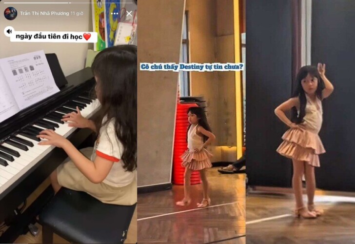 Cô bé 6 tuổi biết nói 3 thứ tiếng, được học piano, catwalk bài bản.