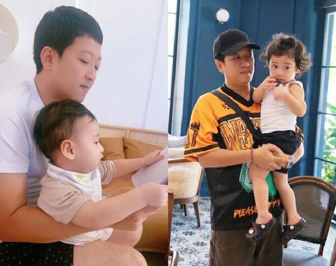 Bé Hope được khen điển trai, gương mặt là bản sao của bố.