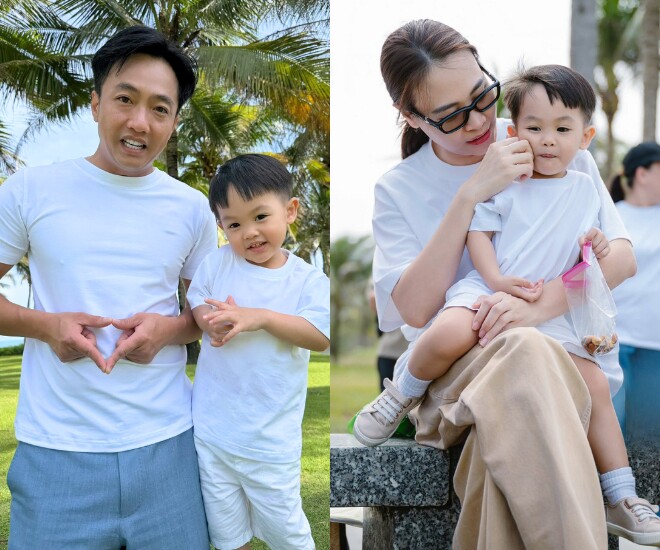 Cường Đô La - Đàm Thu Trang đưa các con đi chơi.