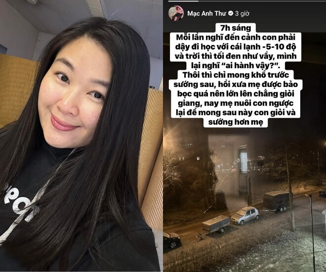 Mạc Anh Thư tâm sự khi thấy con gái phải đi học dưới cái lạnh âm 5-10 độ C.