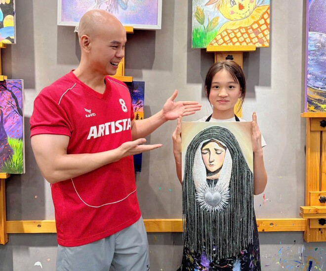 Ca sĩ Phan Đinh Tùng tự hào khoe con gái giành giải nhất cuộc thi vẽ.