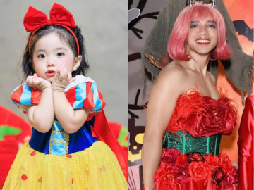 Sao Việt đón Halloween: Khánh Thi hóa trang cho ái nữ trông cực yêu, chồng Việt Hương mặc váy khiến vợ ngại nhìn