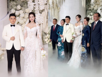 Hôn lễ Đỗ Thị Hà ở Hà Nội: Thiếu gia Viết Vương bật khóc khi nghe vợ hẹn thề, tặng cô dâu đám cưới cổ tích