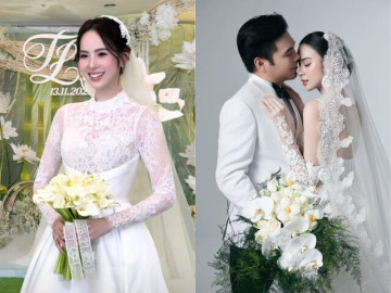 Đám cưới của người mẫu Hương Liên và chồng thiếu gia hơn 1 con giáp: Cô dâu lộng lẫy chuẩn con dâu tập đoàn