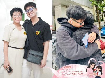 MC Thảo Vân làm Chủ tịch công đoàn được con trai tặng quà 20/11, "tan chảy" vì quý tử 20 tuổi ôm mẹ ngọt ngào