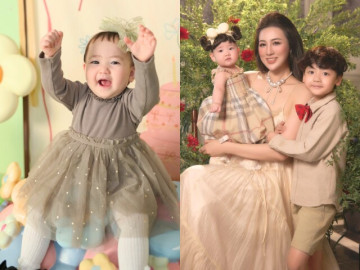 Á hậu Tú Anh làm tiệc thôi nôi cho con gái sinh với chồng thiếu gia, tiểu công chúa khiến BTV Thụy Vân xuýt xoa