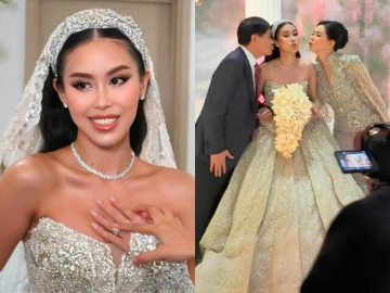 Tiệc cưới con gái tỷ phú Johnathan Hạnh Nguyễn: Mẹ chồng ngoại quốc xuất hiện, "vua hàng hiệu" hôn con gái ngọt ngào