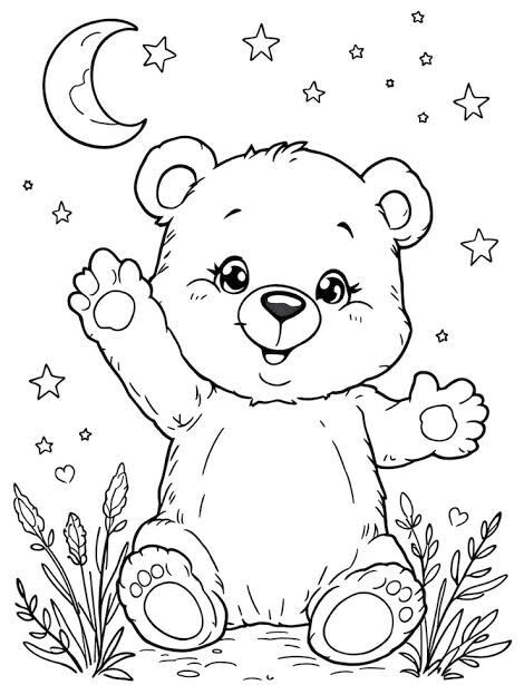 20 bức tranh tô màu chú gấu amp;#34;siêu dễ thươngamp;#34;, giúp bé chơi vui và phát triển trí tưởng tượng - 1