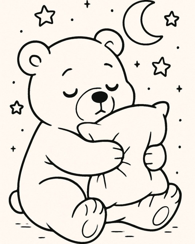 20 bức tranh tô màu chú gấu amp;#34;siêu dễ thươngamp;#34;, giúp bé chơi vui và phát triển trí tưởng tượng - 10