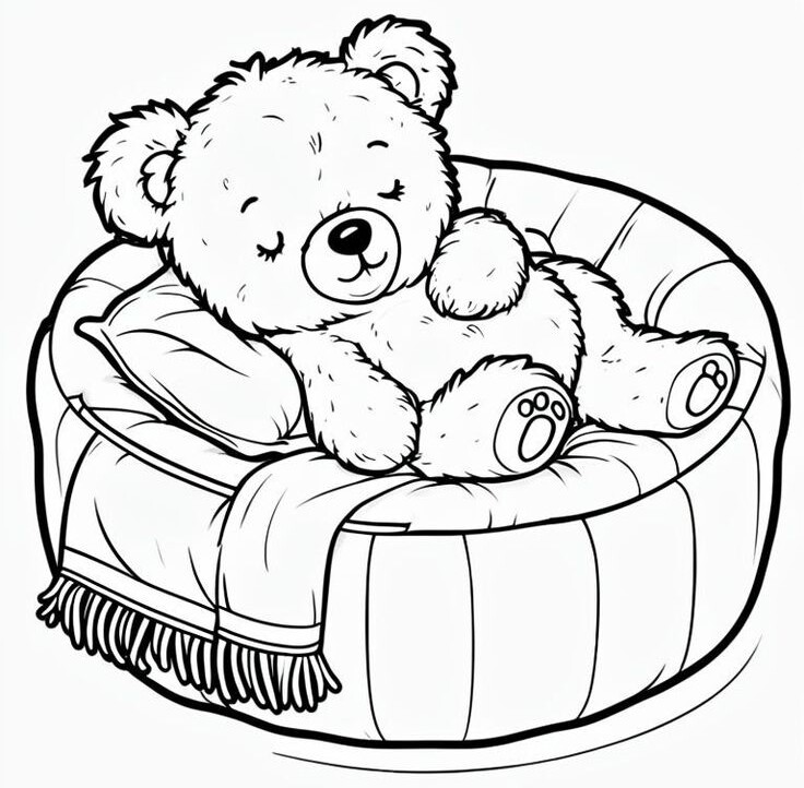 20 bức tranh tô màu chú gấu amp;#34;siêu dễ thươngamp;#34;, giúp bé chơi vui và phát triển trí tưởng tượng - 4