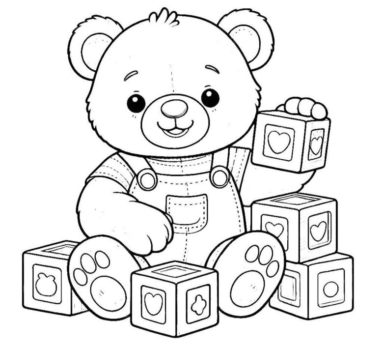 20 bức tranh tô màu chú gấu amp;#34;siêu dễ thươngamp;#34;, giúp bé chơi vui và phát triển trí tưởng tượng - 5