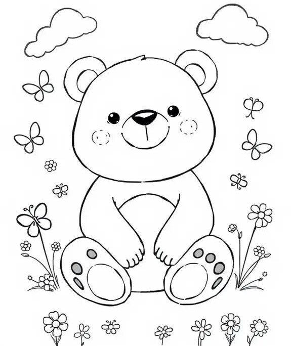 20 bức tranh tô màu chú gấu amp;#34;siêu dễ thươngamp;#34;, giúp bé chơi vui và phát triển trí tưởng tượng - 8