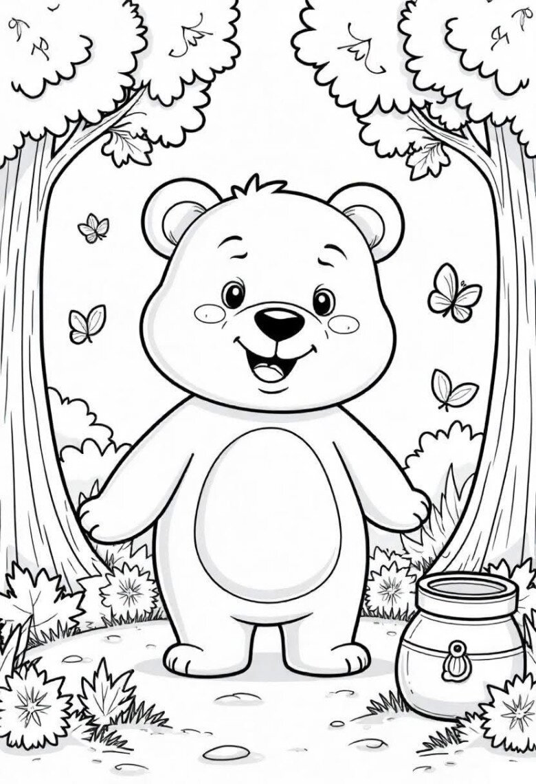 20 bức tranh tô màu chú gấu amp;#34;siêu dễ thươngamp;#34;, giúp bé chơi vui và phát triển trí tưởng tượng - 14