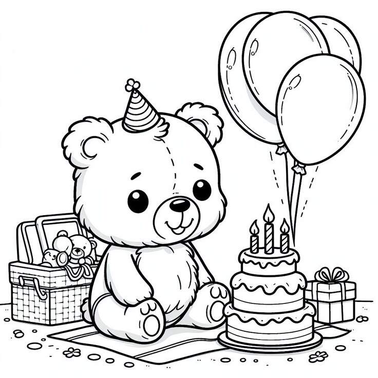 20 bức tranh tô màu chú gấu amp;#34;siêu dễ thươngamp;#34;, giúp bé chơi vui và phát triển trí tưởng tượng - 17