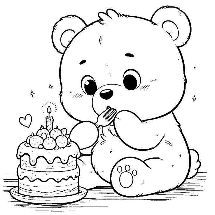 20 bức tranh tô màu chú gấu amp;#34;siêu dễ thươngamp;#34;, giúp bé chơi vui và phát triển trí tưởng tượng - 18