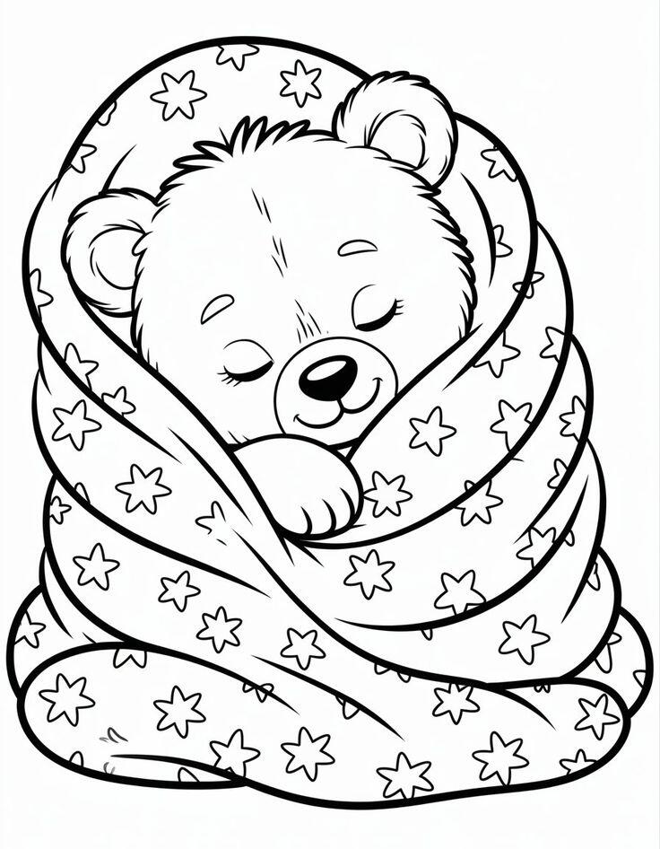 20 bức tranh tô màu chú gấu amp;#34;siêu dễ thươngamp;#34;, giúp bé chơi vui và phát triển trí tưởng tượng - 20