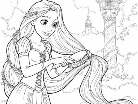 Bé khám phá mê cung màu sắc cùng tranh tô màu nàng công chúa tóc dài Rapunzel