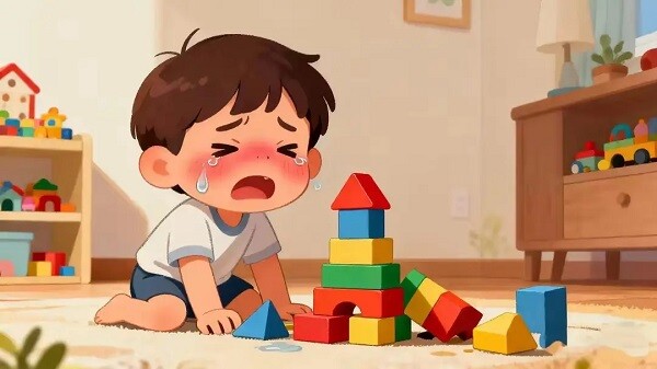 Cảm xúc của trẻ nhanh chóng sụp đổ.