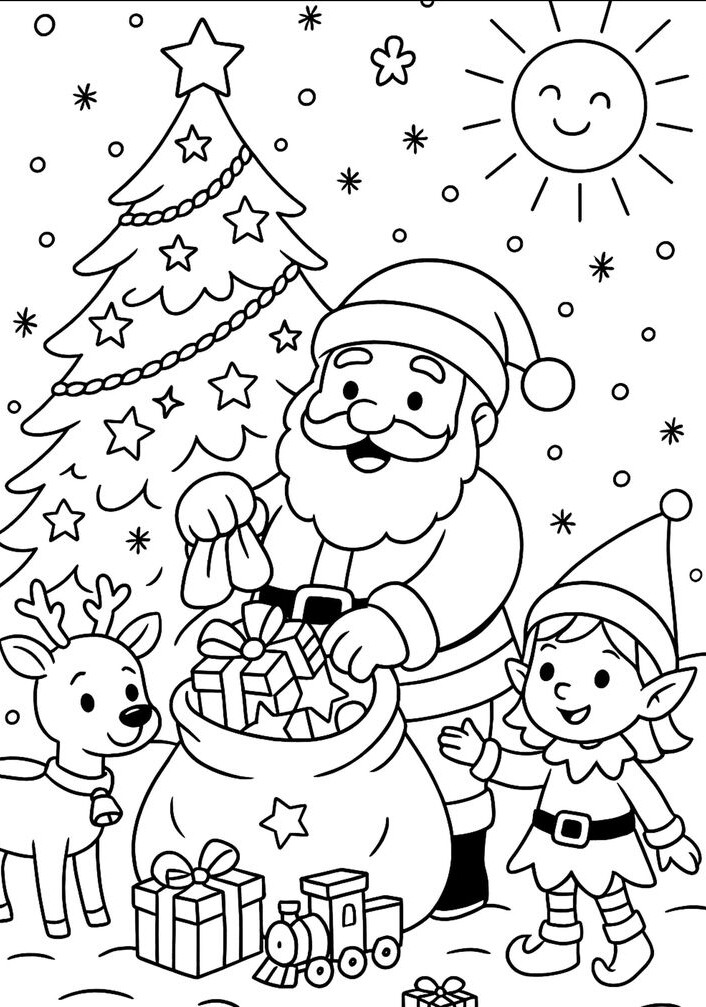 Tranh tô màu ông già Noel, cánh cửa đưa bé bước vào thế giới Giáng sinh nhiệm màu - 2