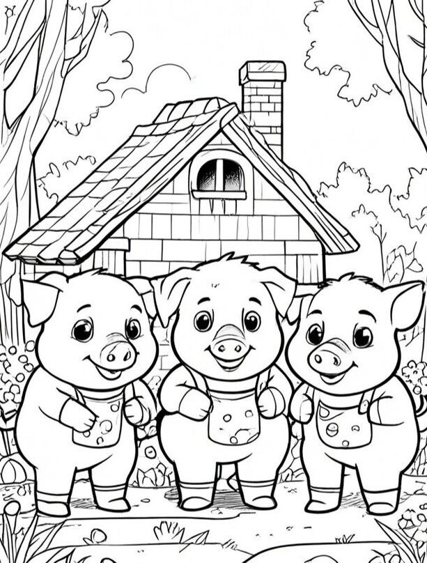 Tô màu tranh “Ba chú heo con”, thời gian cho bé vừa học vừa chơi thật vui - 9