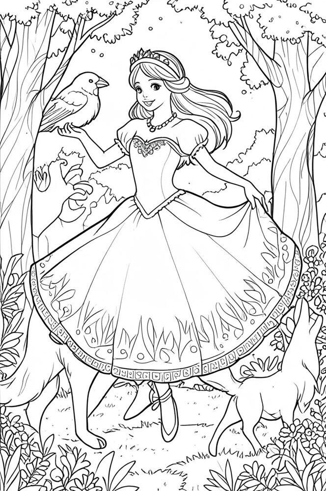 Top 20 tranh tô màu búp bê Barbie được bé gái yêu thích nhất - 13