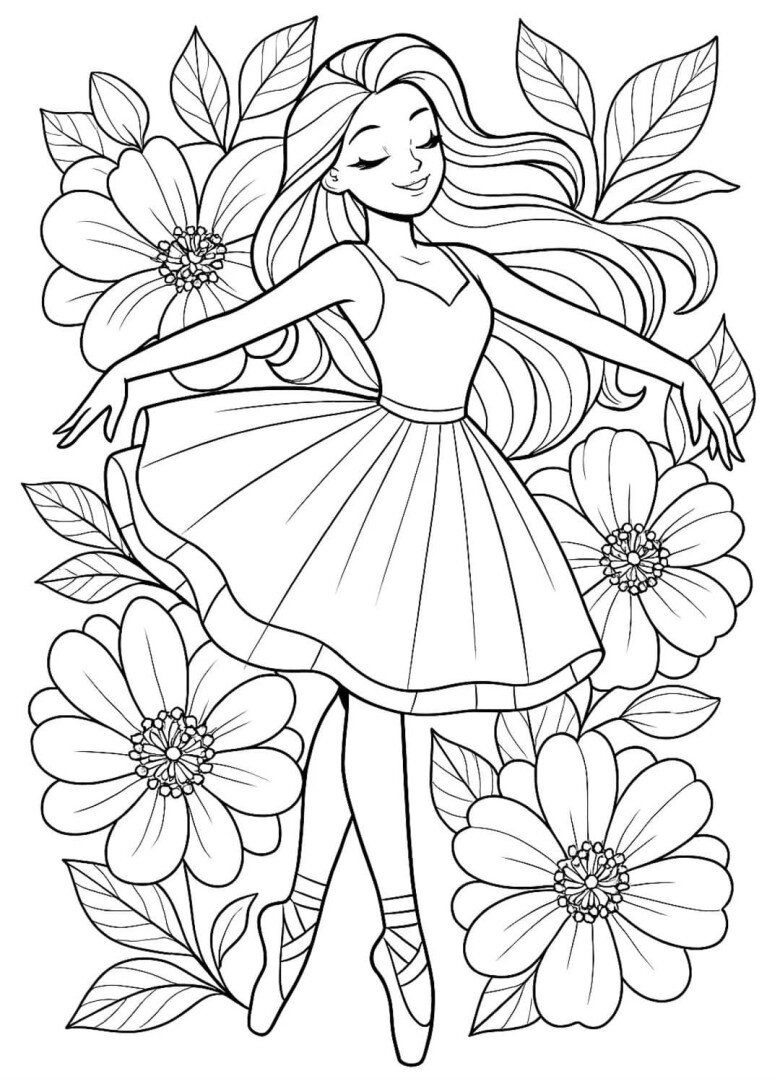 Top 20 tranh tô màu búp bê Barbie được bé gái yêu thích nhất - 15