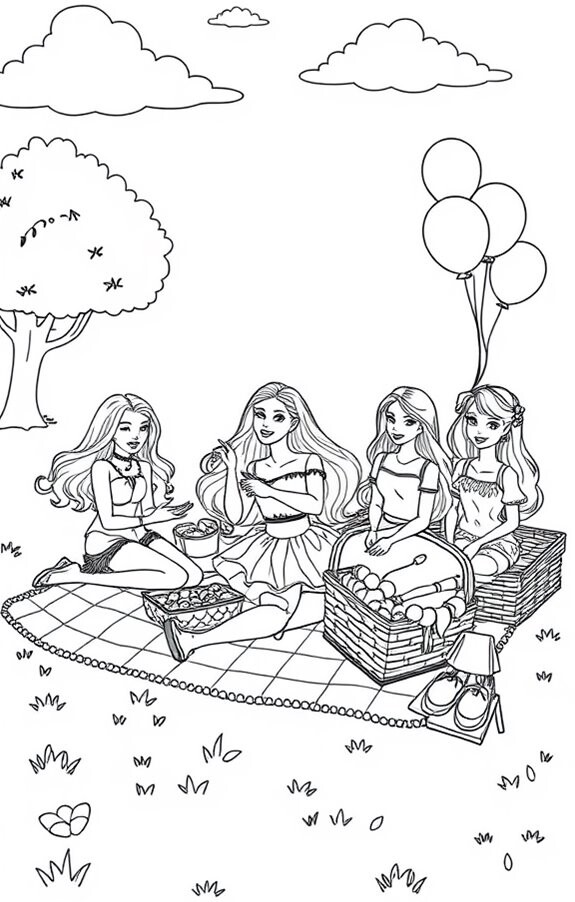 Top 20 tranh tô màu búp bê Barbie được bé gái yêu thích nhất - 4