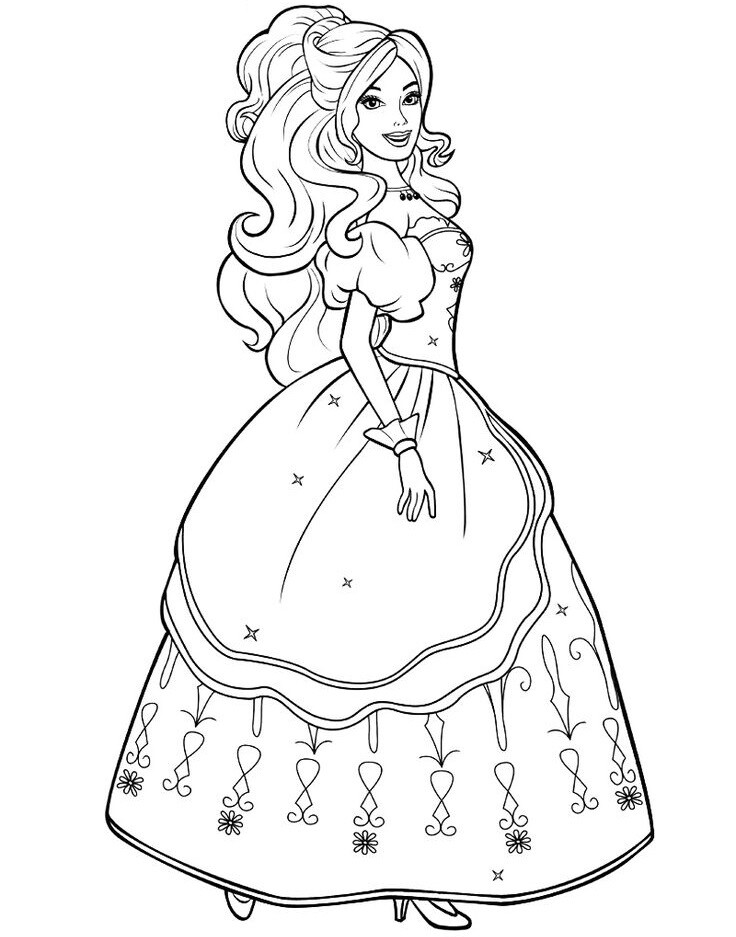 Top 20 tranh tô màu búp bê Barbie được bé gái yêu thích nhất - 8