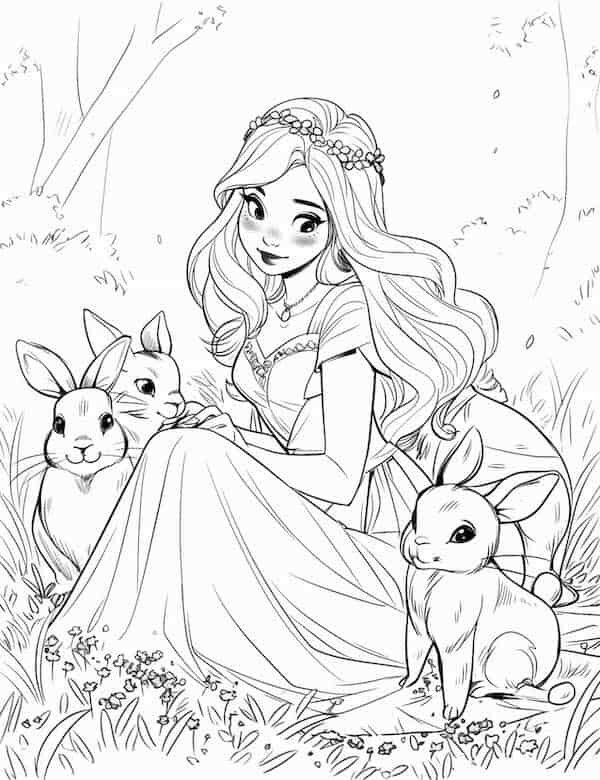 Tặng bé gái 20 bức tranh tô màu các nàng công chúa truyện cổ tích xinh đẹp - 20