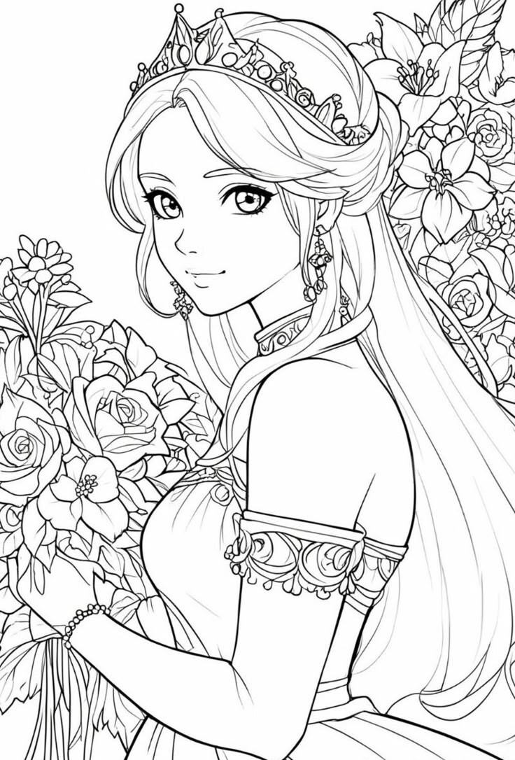 Tặng bé gái 20 bức tranh tô màu các nàng công chúa truyện cổ tích xinh đẹp - 12