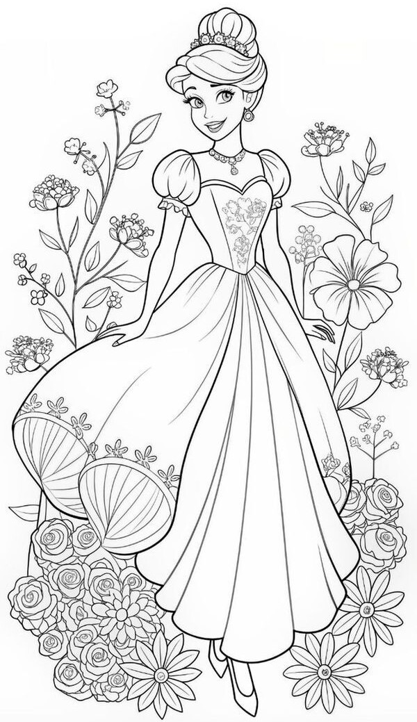 Tặng bé gái 20 bức tranh tô màu các nàng công chúa truyện cổ tích xinh đẹp - 6